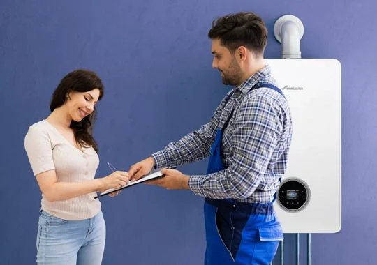 Boiler installer with customer